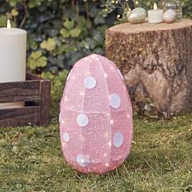 Lights4fun 25cm LED Osterei Outdoor Osterdeko