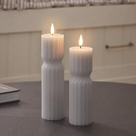 Lights4fun 2er-Set TruGlow® Graue gedrehte