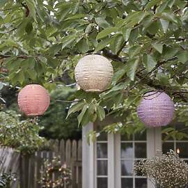 Lights4fun 3er Set Tyvek LED Pastellfarbene Solar