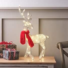 Lights4fun 50cm LED Rentier Silhouette Timer