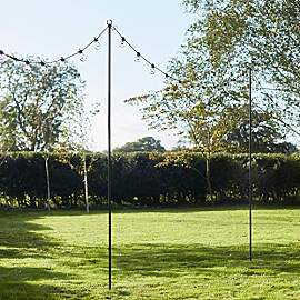 Lights4fun 5er Set Halterungsstange aus Metall