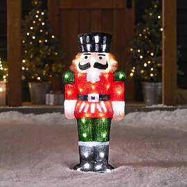 Lights4fun 60cm LED Acryl Nussknacker Figur innen