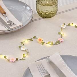 Lights4fun Beleuchtete Blumen-Lichterkette mit