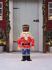 Lights4fun Beleuchtete Nussknacker-Weihnachtsfigur 