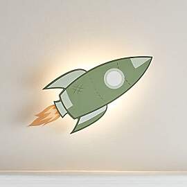 Lights4fun LED Wandleuchte Rakete Fernbedienung