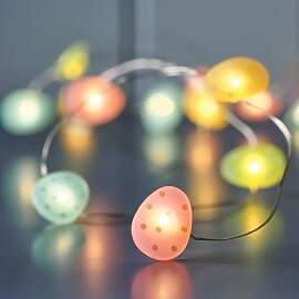 Lights4fun Mikro-Lichterkette Gepunktete Ostereier 