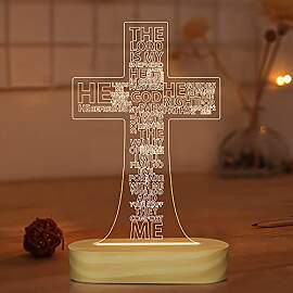 Lightzz Jesus-Kreuz-3D-Nachtlicht, optische