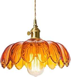 LIGKIN Hängeleuchte Retro Glas Kronleuchter mit