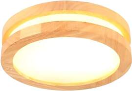 LIGKIN LED Deckenlampe Holz 24W Deckenleuchte Rund 