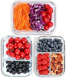 Liliume Meal Prep Boxen Glas 1&2&3 Fächer 