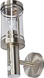 Lindby Edelstahl Wandlampe mit Bewegungsmelder,
