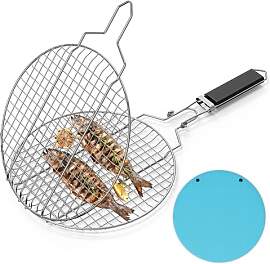 Linkidea Runder tragbarer BBQ-Grillkorb,