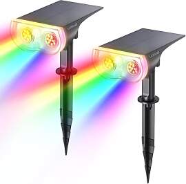 Linkind Bunt Solarlampen für Außen, RGB+Weiß