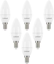 Linkind E14 LED Kerzenform Lampe, ersetzt 60 Watt, 