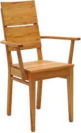 LINO Holzstuhl mit Armlehnen Buche hell geölt