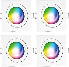 linovum 4er Set Smarte Einbauleuchte eckig matt