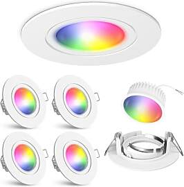 linovum 4x Einbaustrahler weiß mit LED Lampe