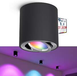 linovum CORI Aufbauspot GU10 schwarz gebürstet