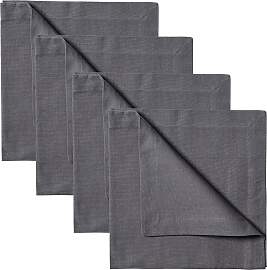 Linum Robert Serviette 4er Pack Granit grau