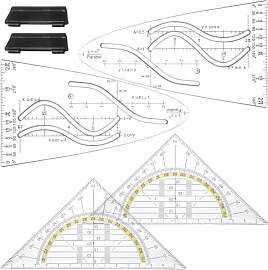 LIQWEI 4 Stück Parabelschablone Mathe, Parabel