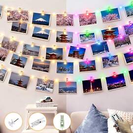 litogo 5M 50LEDs Fotoclips Lichterkette, 8 Modi