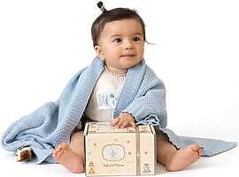 Little Dedi ZOE Babydecke 70x90 cm Baby Blau -