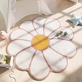 LIULA Kinderteppich rosa Blumen, waschbar, bunt,