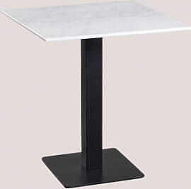 Livanto Quadratischer Bartisch Aus Marmor Weißer