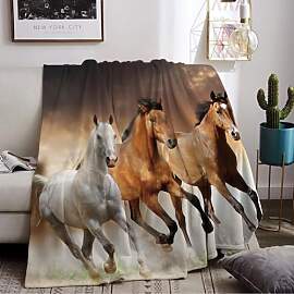 LLTTEER Pferd Kuscheldecke Flanell