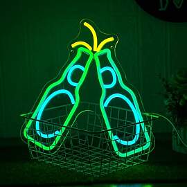 LMSIGNLY Bier Neon Zeichen Grün Cheers Cup Neon