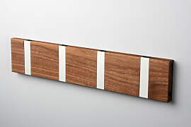 LoCa KNAX 4 Walnuss Garderobenleiste mit 4 Haken