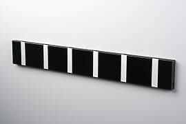 LoCa KNAX 6 Schwarz Garderobenleiste mit 6 Haken