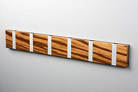 LoCa KNAX 6 Zebrano Garderobenleiste mit 6 Haken