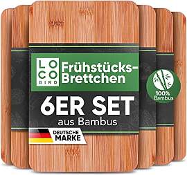 Loco Bird Frühstücksbrettchen Holz 6Set -