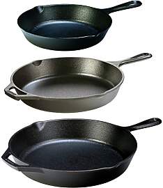 Lodge Seasoned 3 Bratpfannen aus Gusseisen, 30,5
