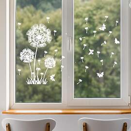 Löwenzahn Wandsticker, Pusteblume Fensterbilder