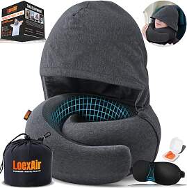 LOEXAIR® Hooded Pro Nackenkissen Flugzeug,