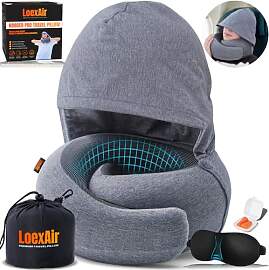 LOEXAIR® Hooded Pro Nackenkissen Flugzeug,