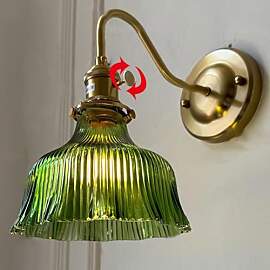 LOGT Grüne Glas Wandleuchte mit Schalter E27