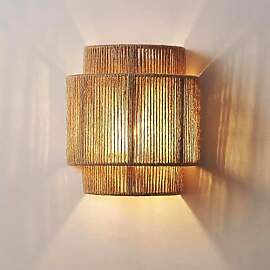 LOGT Innen Boho Wandleuchte Vintage Hanfseil