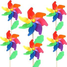 LOHAME 6 Stück Bunte Windrad Garten Windräder