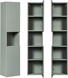 Lomadox Badezimmer Hochschrank, grün, 2 Türen, 1 