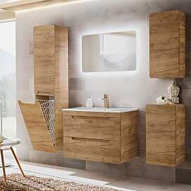 Lomadox Badmöbel Komplettset Eiche, Keramik