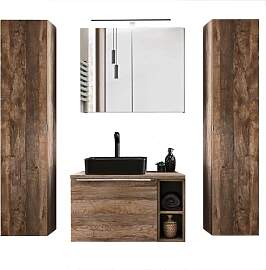 Lomadox Badmöbel Set in Vintage Oak Eiche, 80cm