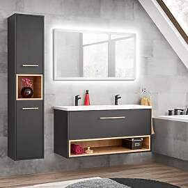 Lomadox Badmöbel Set mit Doppelwaschtisch in