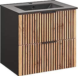Lomadox Badmöbel Waschtisch 60 cm anthrazit mit
