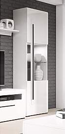Lomadox Vitrinenschrank weiß Hochglanz mit LED