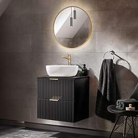 Lomadox Waschplatz Set mit 61cm Waschtisch mit