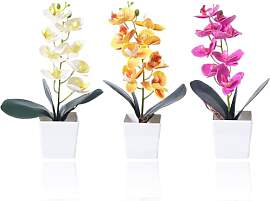 LOMUG 3 Orchideen künstlich - 30cm Kunstblumen