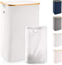 LONBET Wäschekorb mit Deckel 100L Groß -